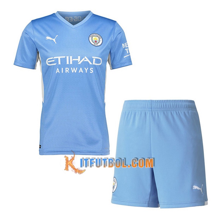 Traje Camiseta Futbol Manchester City Titular + Cortos 2021/2022