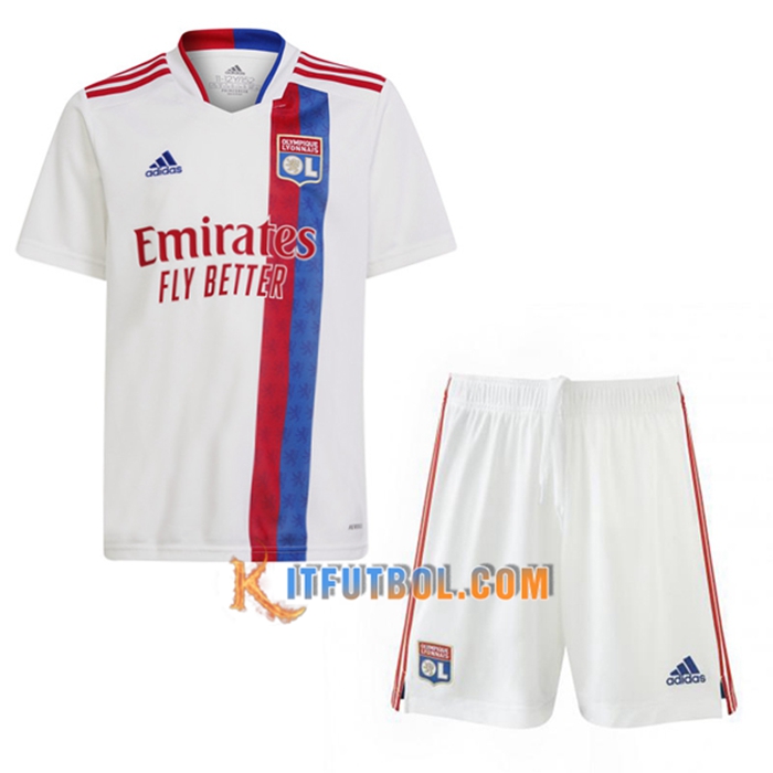 Traje Camiseta Futbol Lyon Titular + Cortos 2021/2022