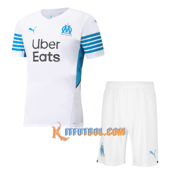 Traje Camiseta Futbol Marsella OM Titular + Cortos 2021/2022