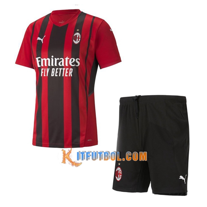 Traje Camiseta Futbol AC Milan Titular + Cortos 2021/2022