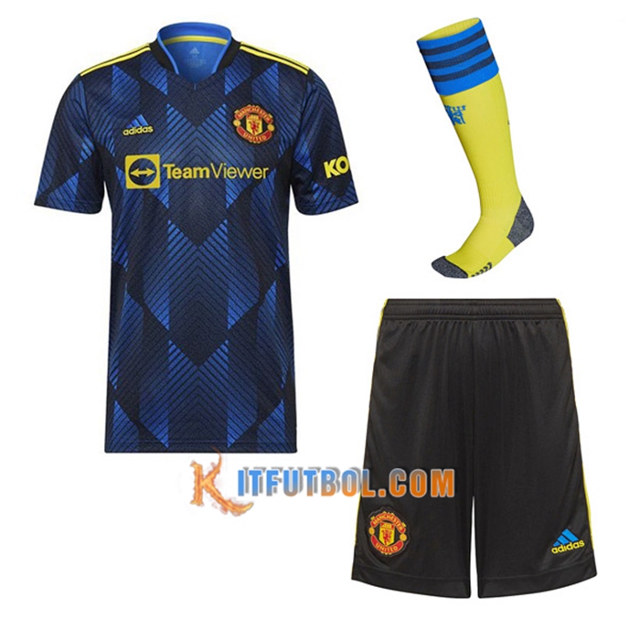 Traje Camiseta Futbol Manchester United Tercero (Cortos + Calcetines) 2021/2022