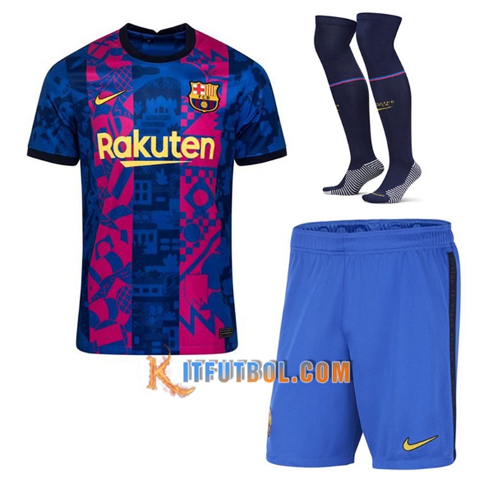 Traje Camiseta Futbol FC Barcelona Tercero (Cortos + Calcetines) 2021/2022