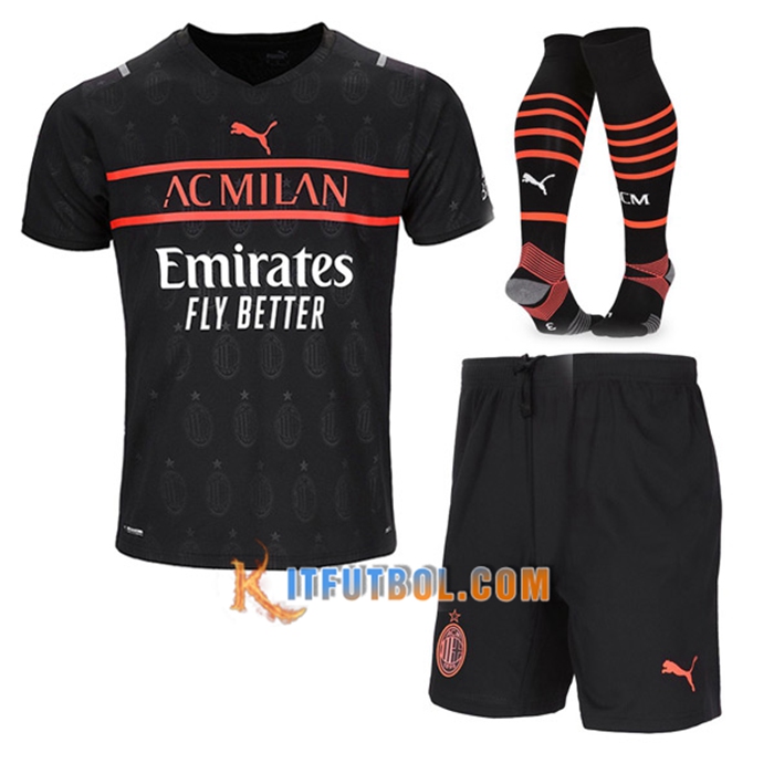 Traje Camiseta Futbol AC Milan Tercero (Cortos + Calcetines) 2021/2022