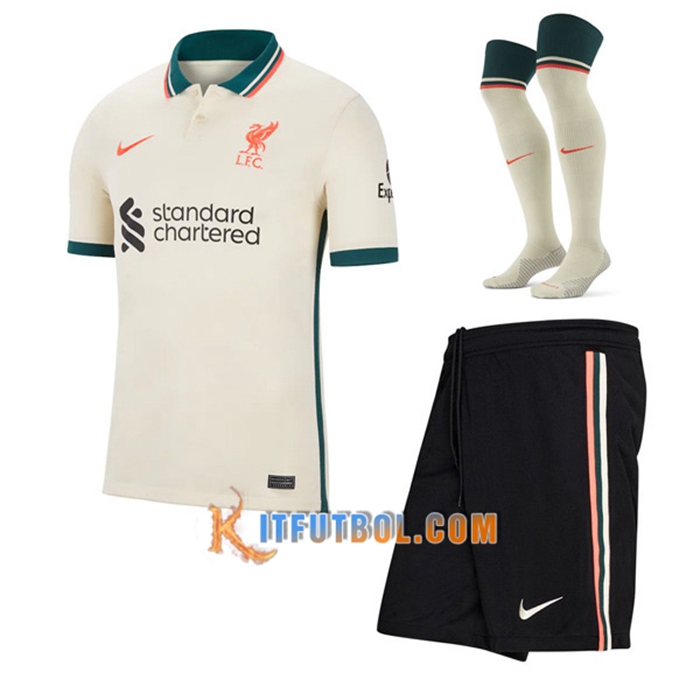Traje Camiseta Futbol FC Liverpool Alternativo (Cortos + Calcetines) 2021/2022