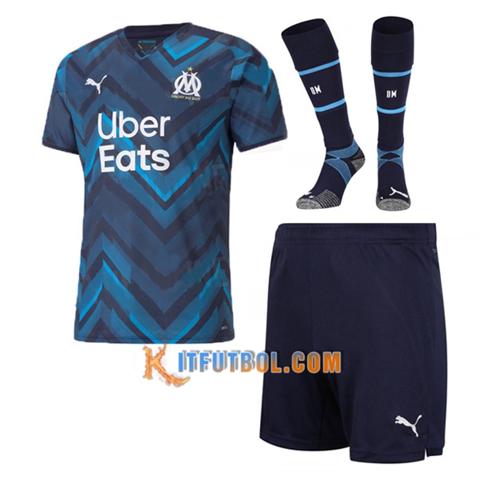 Traje Camiseta Futbol Marsella OM Alternativo (Cortos + Calcetines) 2021/2022
