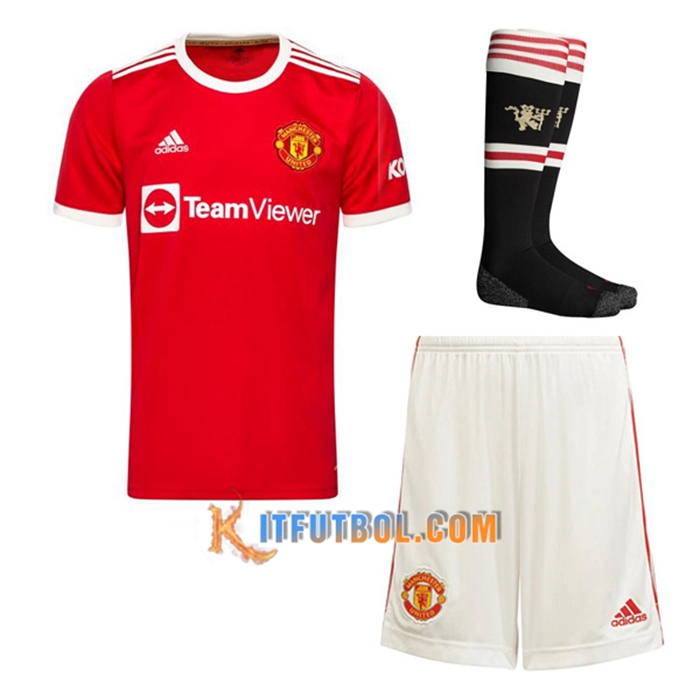 Traje Camiseta Futbol Manchester United Titular (Cortos + Calcetines) 2021/2022