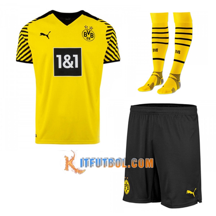Traje Camiseta Futbol Dortmund BVB Titular (Cortos + Calcetines) 2021/2022