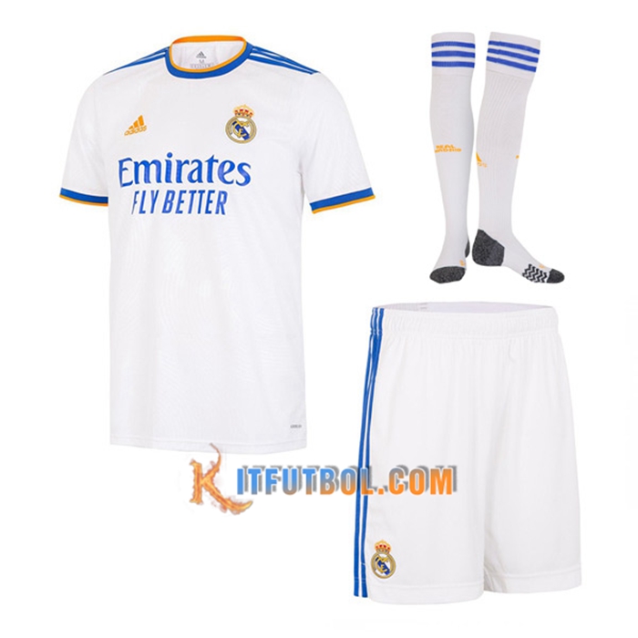 Traje Camiseta Futbol Real Madrid Titular (Cortos + Calcetines) 2021/2022