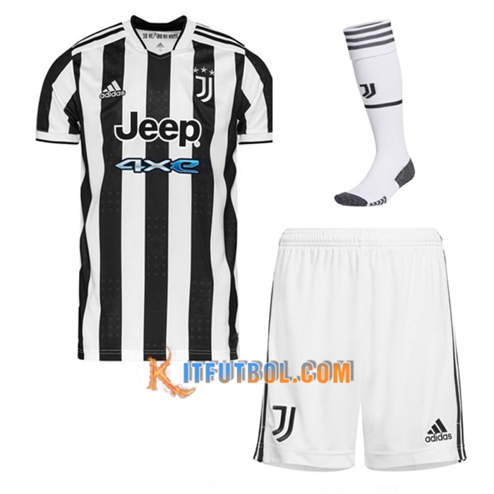 Traje Camiseta Futbol Juventus Titular (Cortos + Calcetines) 2021/2022