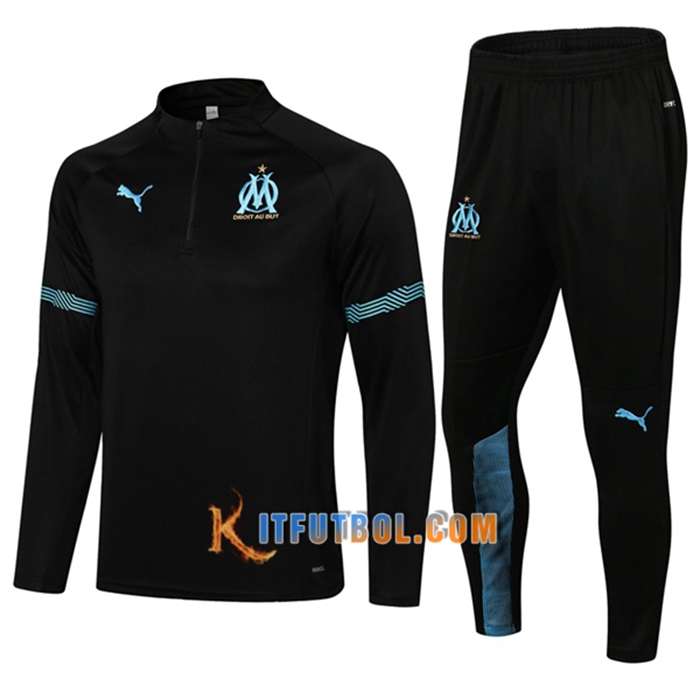 Chandal Equipos De Futbol Marsella OM Negro/Azul 2021/2022 -02