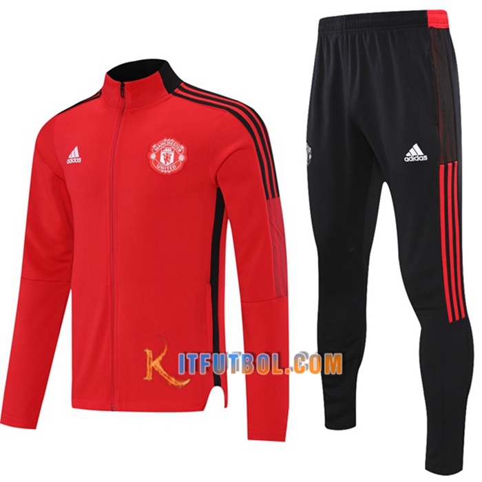 Chandal Equipos De Futbol - Chaqueta Manchester United Rojo/Negro 2021/2022