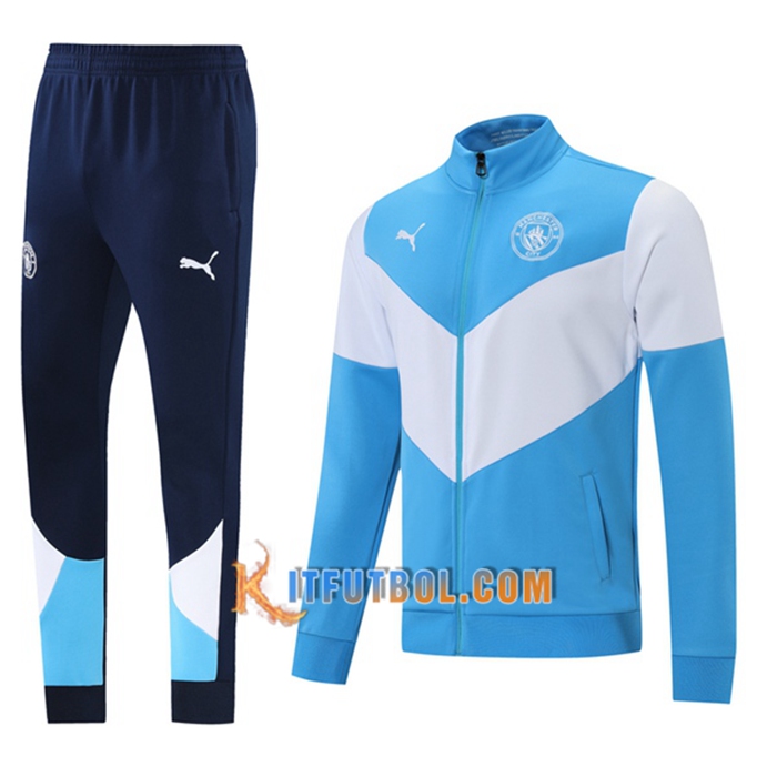 Chandal Equipos De Futbol - Chaqueta Manchester City Azul/Blanca 2021/2022