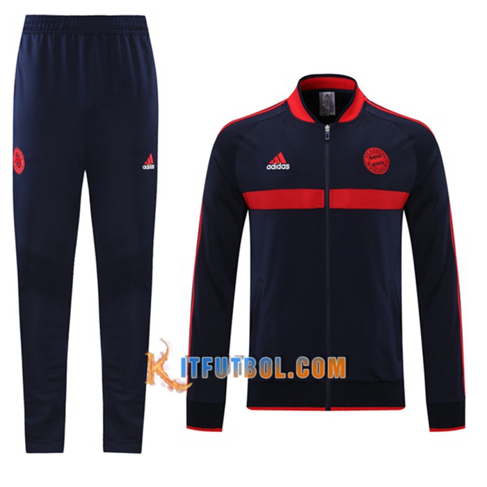 Chandal Equipos De Futbol - Chaqueta Bayern Munich Negro/Rojo 2021/2022