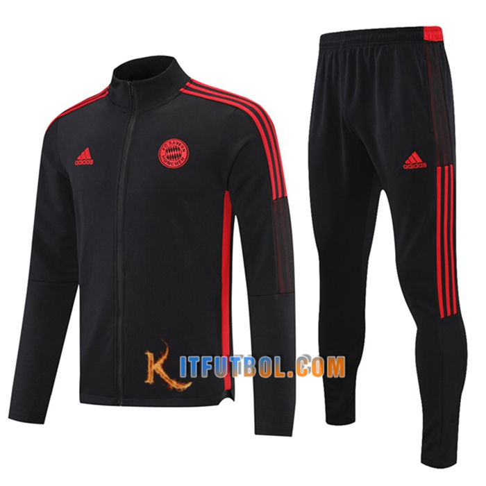 Chandal Equipos De Futbol - Chaqueta Bayern Munich Rojo/Negro 2021/2022