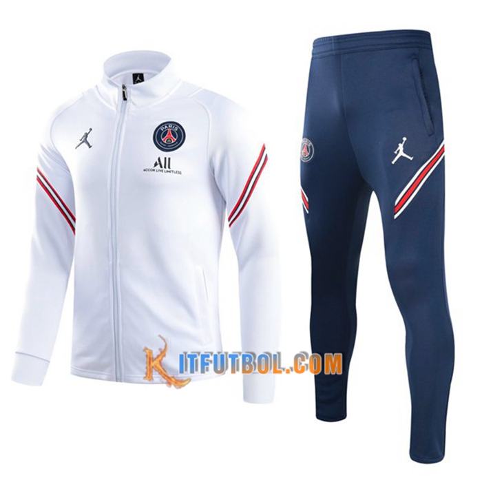 Chandal Equipos De Futbol - Chaqueta Jordan PSG Blanca 2021/2022 -3