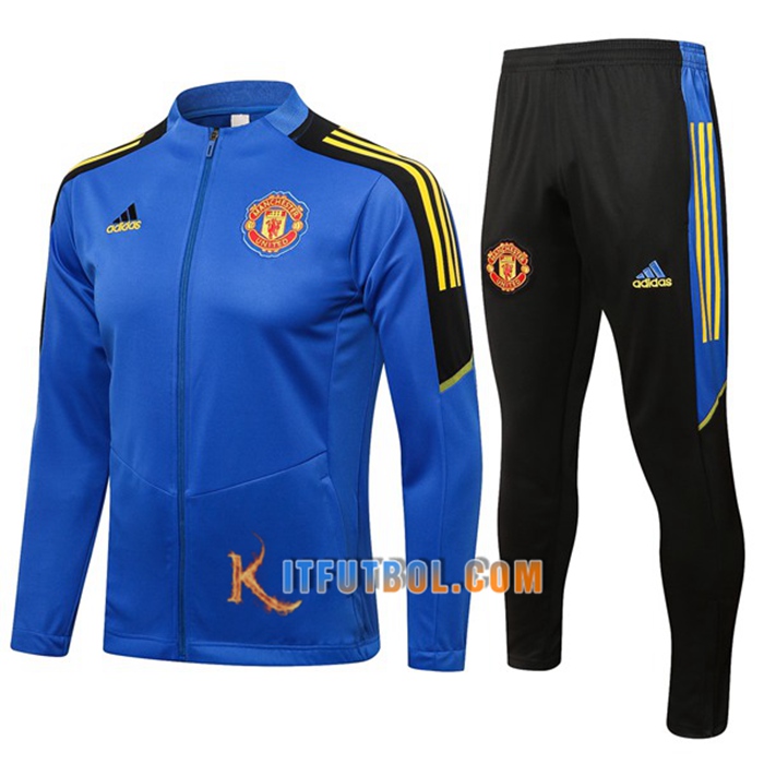Chandal Equipos De Futbol - Chaqueta Manchester United Azul/Negro 2021/2022
