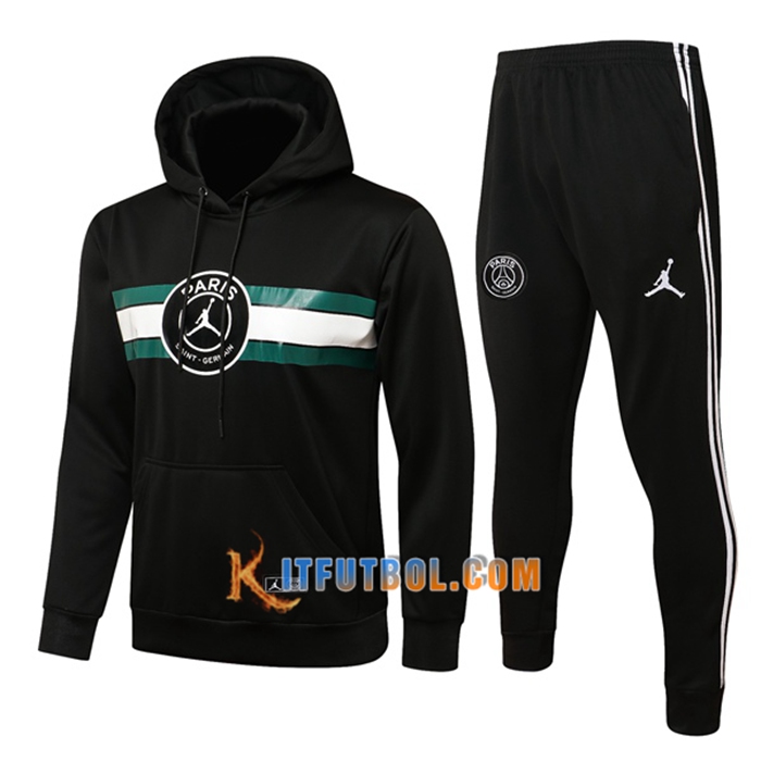 Chaqueta Con Capucha Chandal Jordan PSG Negro/Verde/Blanca 2021/2022