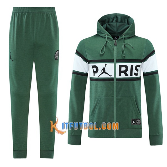 Chaqueta Con Capucha Chandal PSG Verde 2021/2022