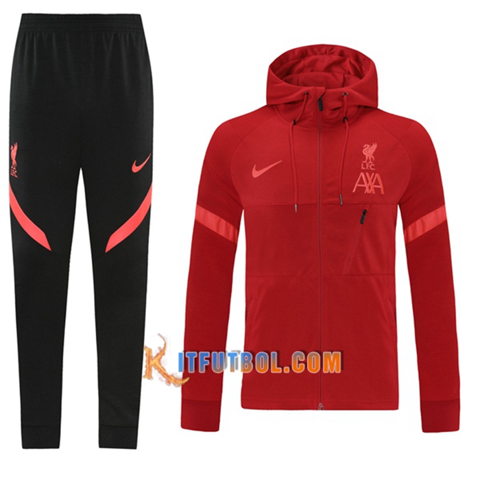 Chaqueta Con Capucha Chandal FC Liverpool Rojo 2021/2022