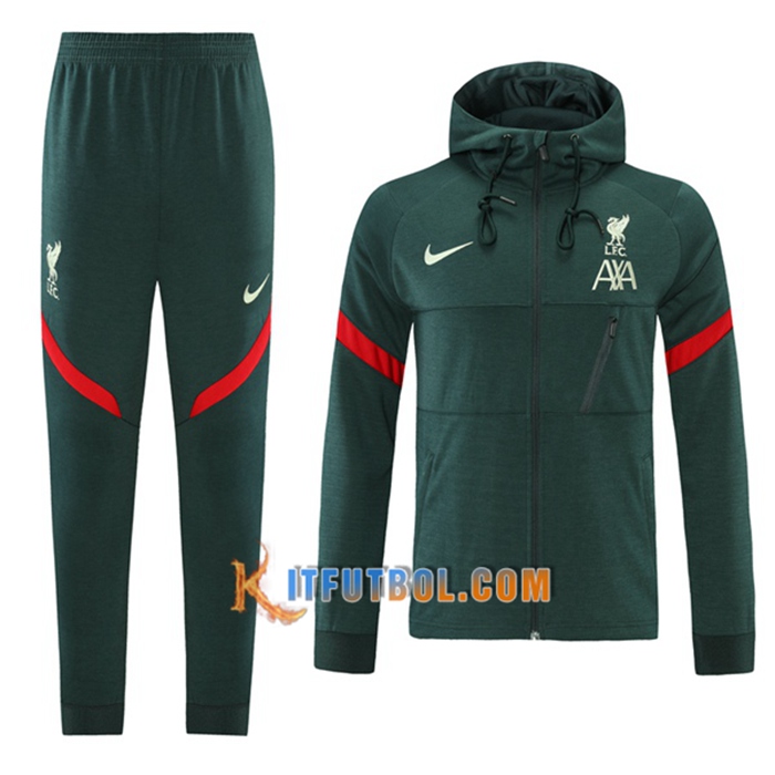 Chaqueta Con Capucha Chandal FC Liverpool Verde 2021/2022