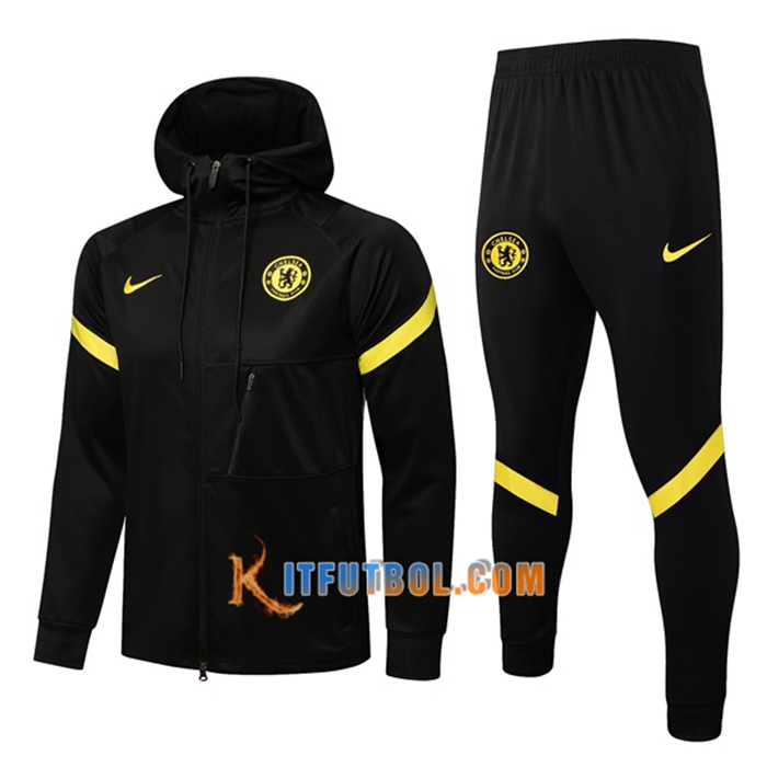Chaqueta Con Capucha Chandal FC Chelsea Negro/Amarillo 2021/2022