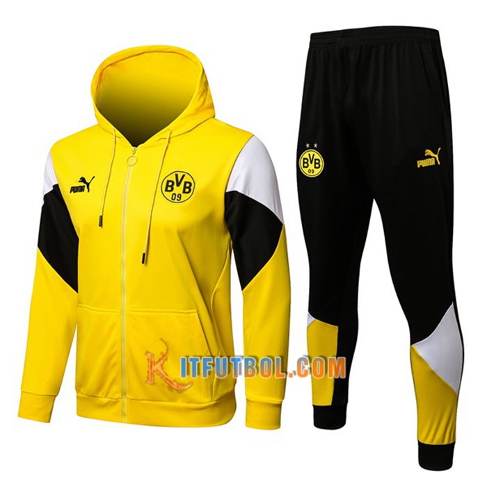 Chaqueta Con Capucha Chandal Dortmund BVB Amarillo/Blanca 2021/2022