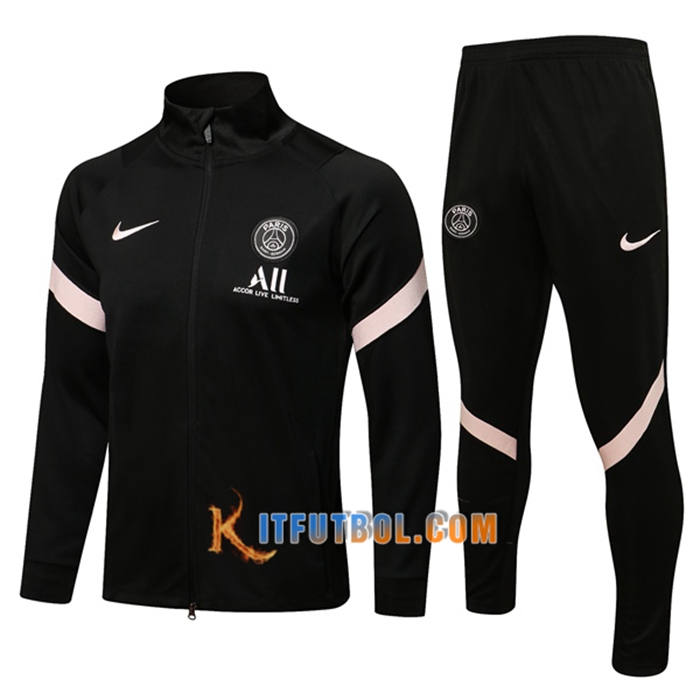 Chandal Equipos De Futbol - Chaqueta Jordan PSG Negro/Rosa 2021/2022
