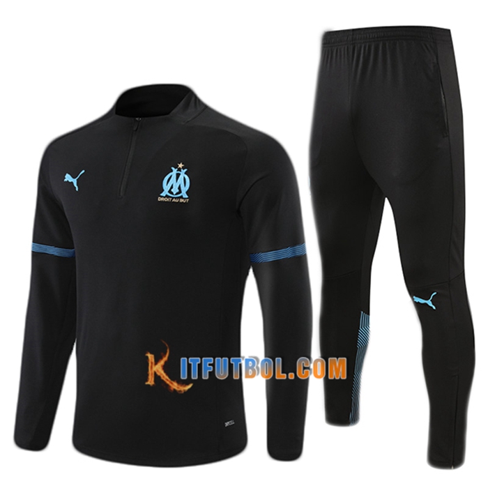 Chandal Equipos De Futbol Marsella OM Ninos Negro/Azul 2021/2022