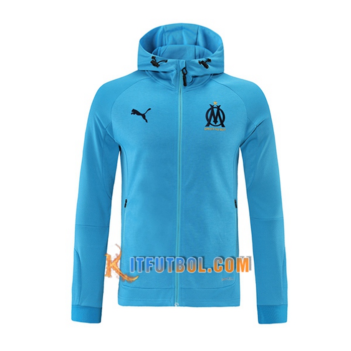 Chaqueta Con Capucha Marsella OM Azul 2021/2022