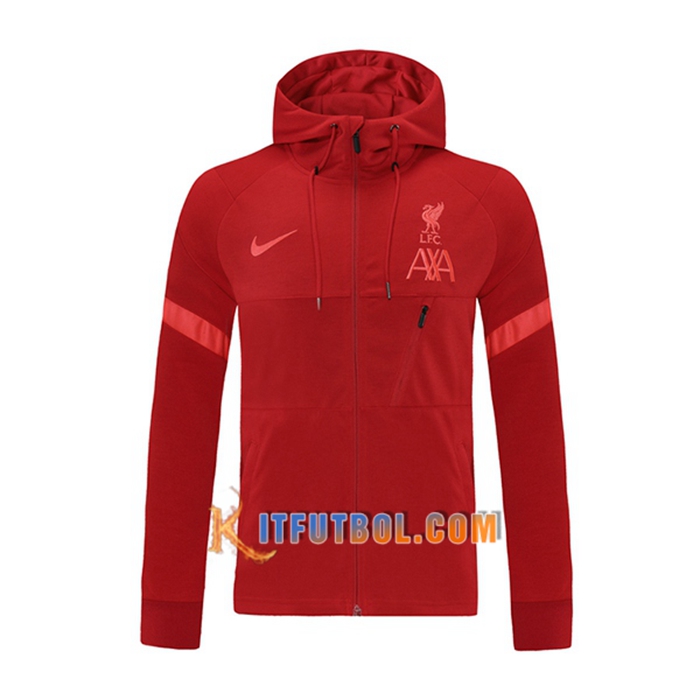 Chaqueta Con Capucha FC Liverpool Rojo 2021/2022 -3