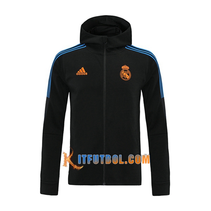 Chaqueta Con Capucha Real Madrid Negro/Azul 2021/2022