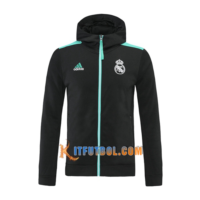 Chaqueta Con Capucha Real Madrid Negro/Verde 2021/2022