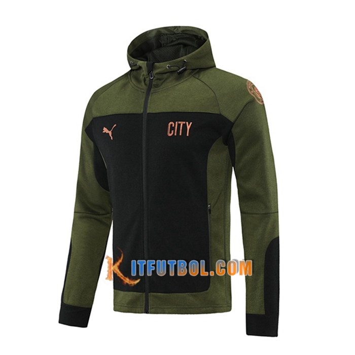 Chaqueta Con Capucha Manchester City Negro/Verde 2021/2022