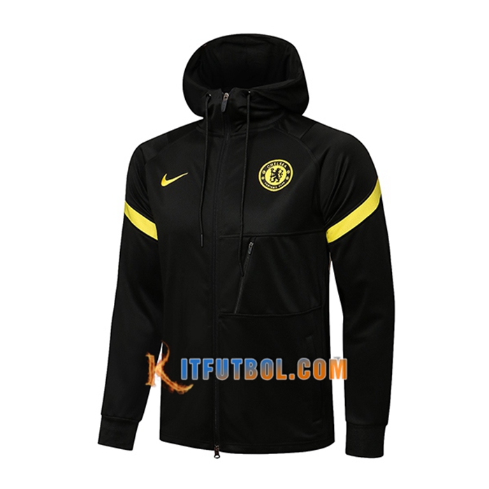 Chaqueta Con Capucha FC Chelsea Negro/Amarillo 2021/2022