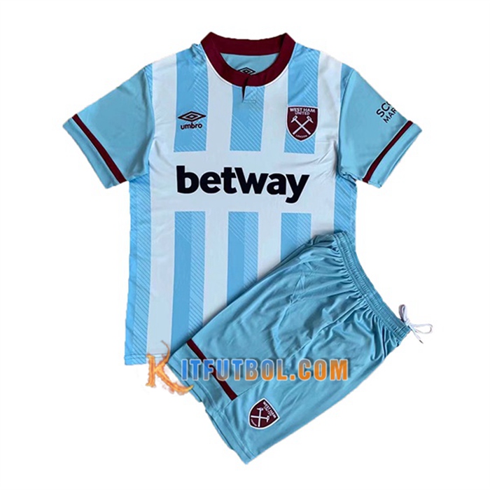 Camiseta Futbol West Ham Ninos Alternativo 2021/2022