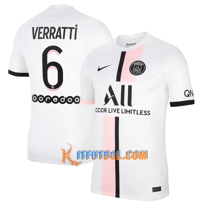 Camiseta Futbol Jordan PSG (Verratti 6) Alternativo 2021/2022