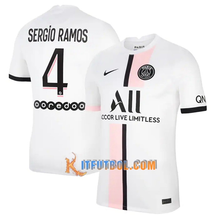 Camiseta Futbol Jordan PSG (Sergio Ramos 4) Alternativo 2021/2022