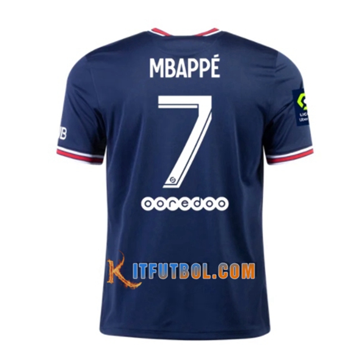 Camiseta Futbol Jordan PSG (Mbappe 7) Titular 2021/2022