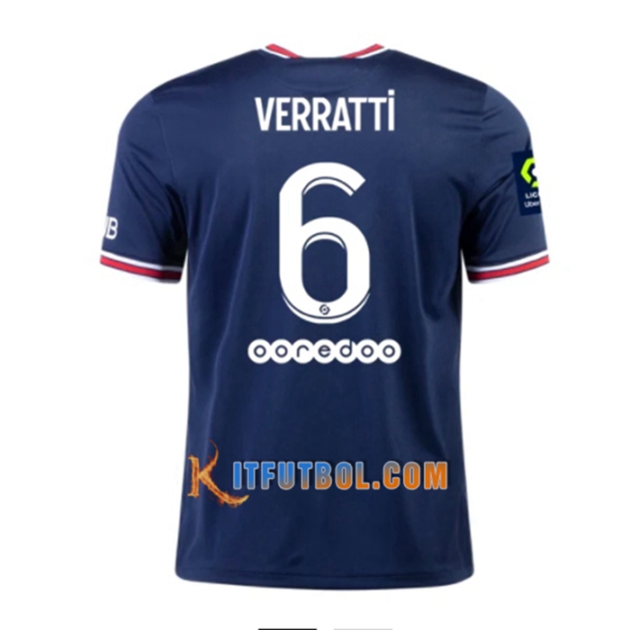 Camiseta Futbol Jordan PSG (Verratti 6) Titular 2021/2022