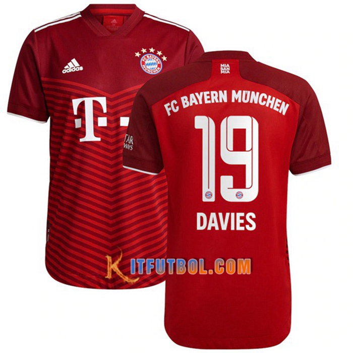 Camiseta Futbol Bayern Munich (Davies 19) Titular 2021/2022