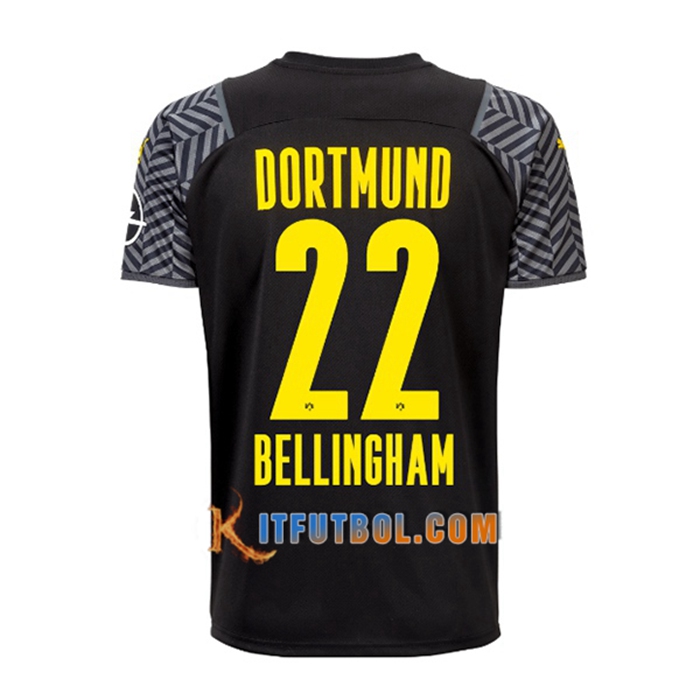 Camiseta Futbol Dortmund BVB (Bellingham 22) Alternativo 2021/2022