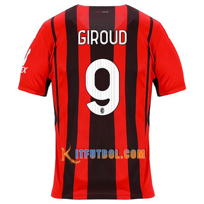 Camiseta Futbol AC Milan (GIROUD 9) Titular 2021/2022