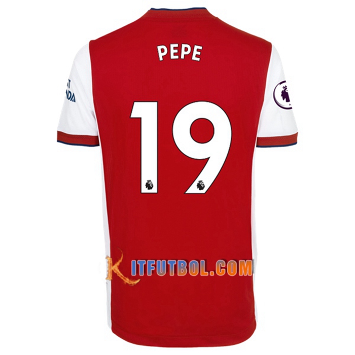 Camiseta Futbol FC Arsenal (Nicolas Pepe 19) Titular 2021/2022