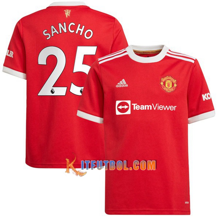 Camiseta Futbol Manchester United (Sancho 25) Titular 2021/2022