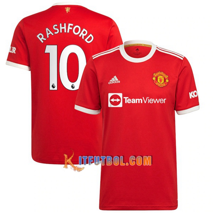 Camiseta Futbol Manchester United (Rashford 10) Titular 2021/2022