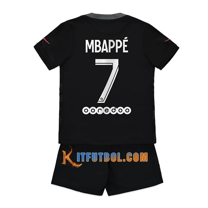 Camiseta Futbol Jordan PSG (Mbappe 7) Ninos Tercero 2021/2022