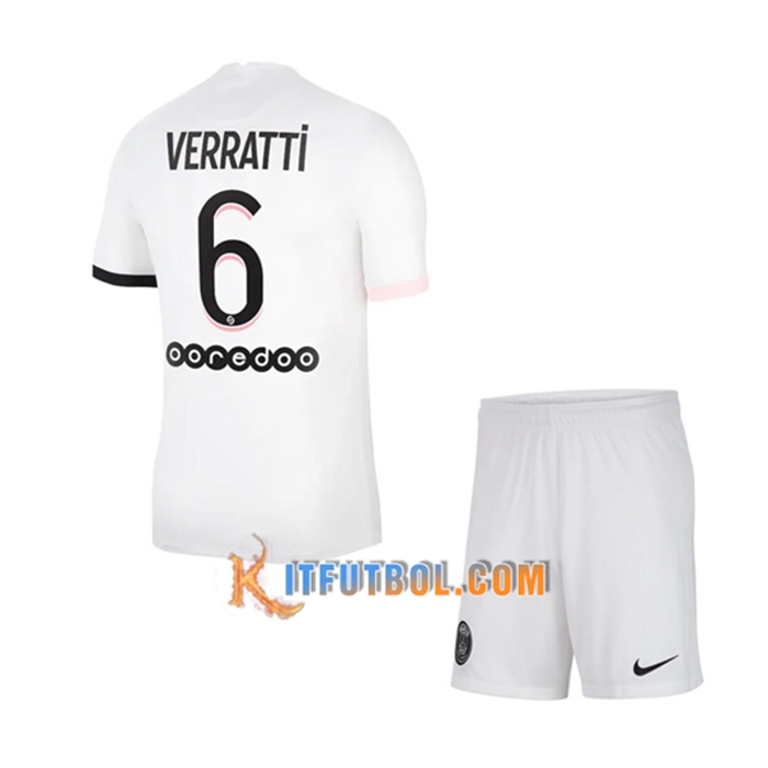 Camiseta Futbol Jordan PSG (Verratti 6) Ninos Alternativo 2021/2022