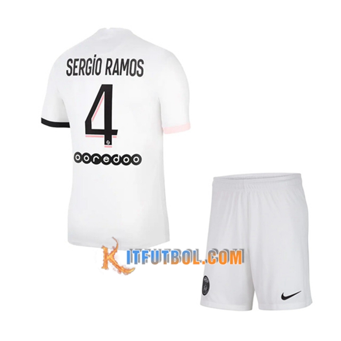 Camiseta Futbol Jordan PSG (Sergio Ramos 4) Ninos Alternativo 2021/2022