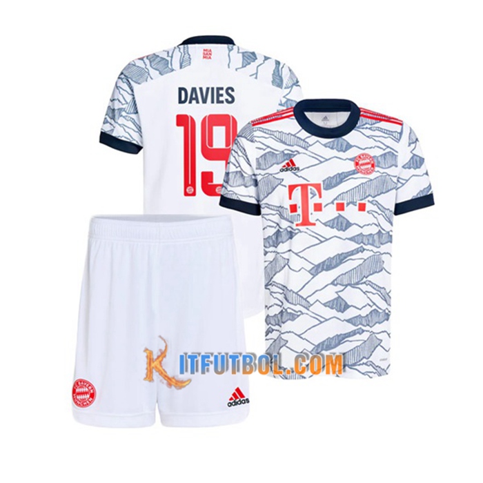 Camiseta Futbol Bayern Munich (Davies 19) Ninos Tercero 2021/2022