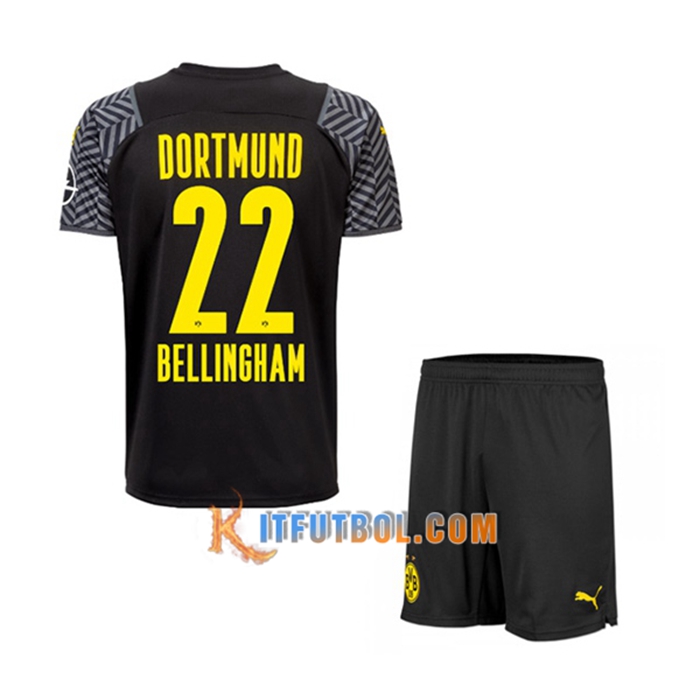 Camiseta Futbol Dortmund BVB (Bellingham 22) Ninos Alternativo 2021/2022